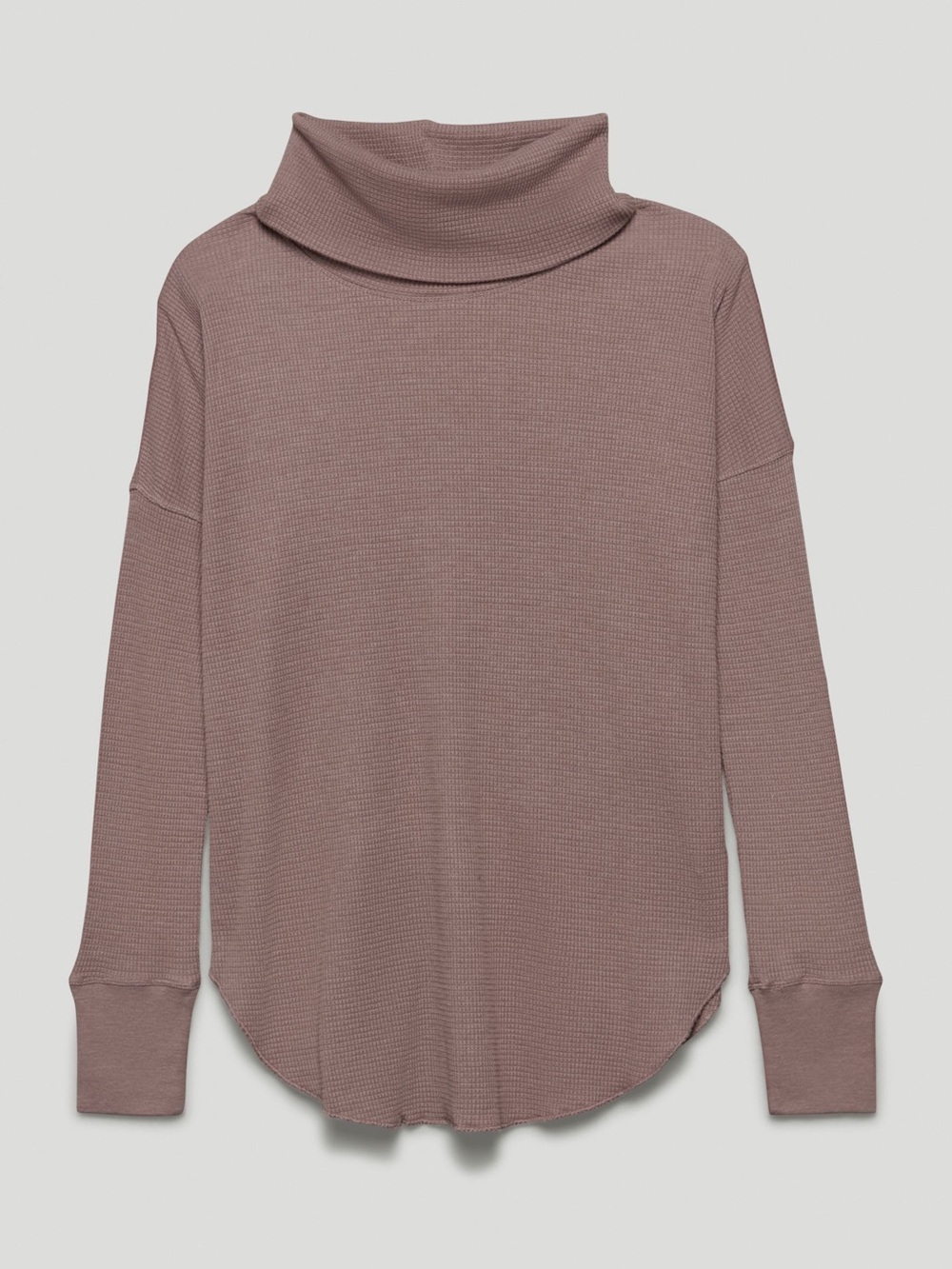 Aritzia Mauve Waffle-Knit Turtleneck Sweater